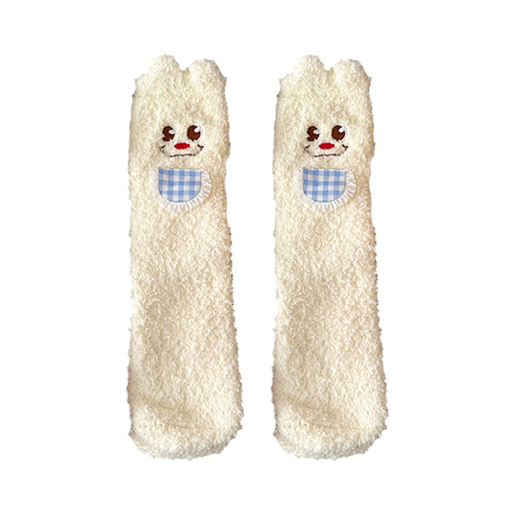 女襪｜立體小熊襪子女秋冬保暖加厚可愛卡通睡眠襪親膚舒適居家地板襪「WN2532」25.12-1