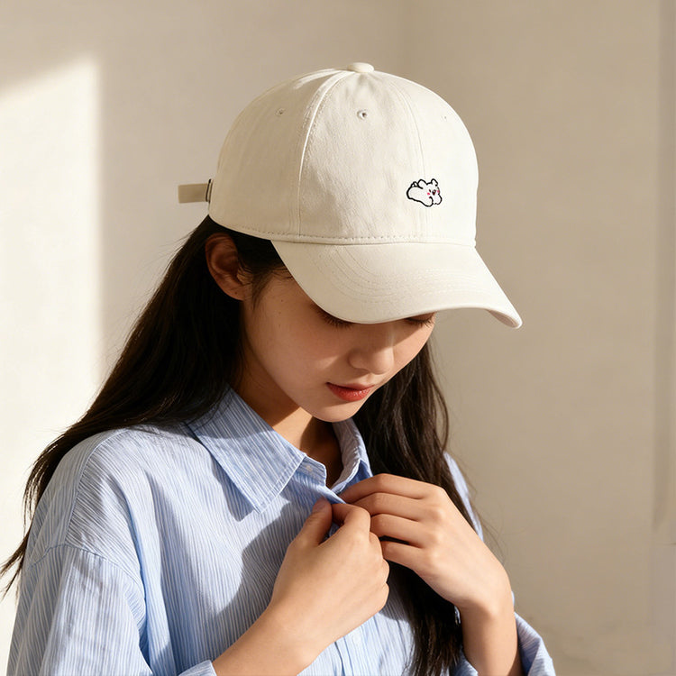 流行帽子｜卡通刺繡鴨舌帽子女2025新款大頭圍顯臉小棒球帽學生情侶遮陽帽男「C5882」25.12-1