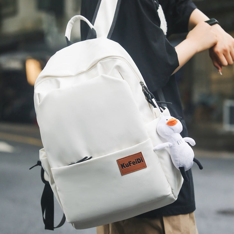 致青春｜森系新款純色大容量男女初高中大學生電腦旅行雙肩背包「9023-130」25.09-4