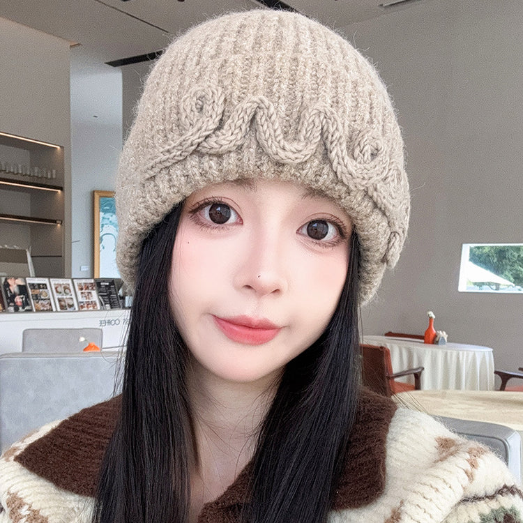 流行帽子 |秋冬新款大頭圍顯臉小帽子女美式復古毛線帽刺繡保暖針織帽男冷帽「C5568」25.09-2