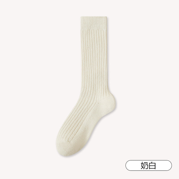 女襪｜美利奴羊毛襪秋冬加厚保暖彈力中筒襪吸汗透氣親膚舒適襪子「RY825113」25.10-3