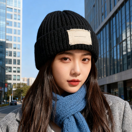 流行帽子｜韓版加厚針織毛線帽子女秋冬護耳保暖包頭帽大頭圍顯臉小套頭帽男「C4620A」25.10-1