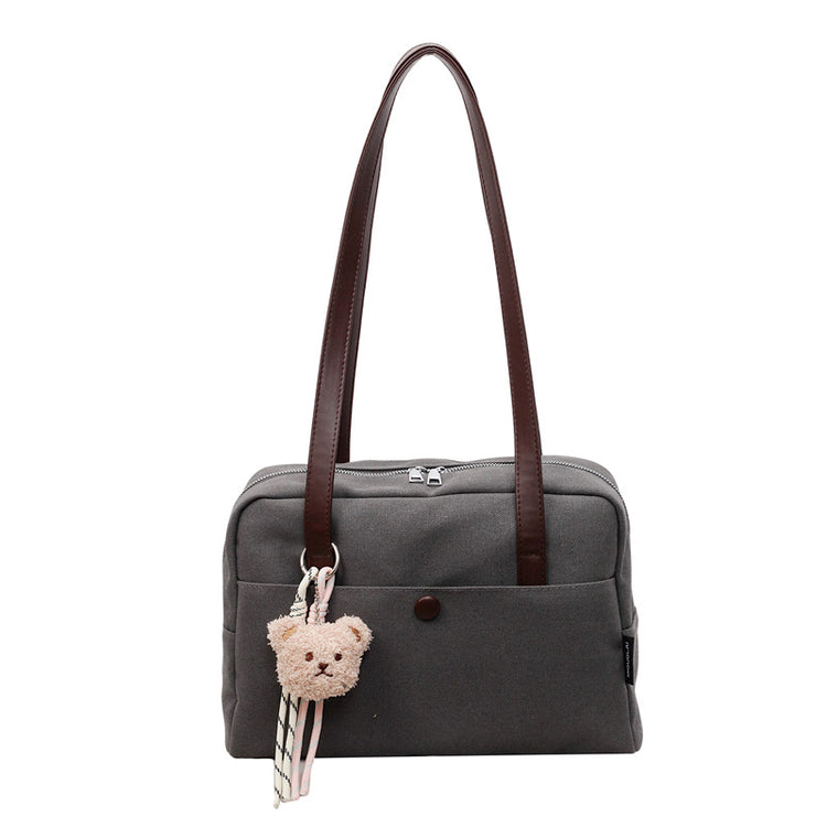 致青春｜大容量帆布包女2025新款復古洋氣單肩包上班通勤托特包「6673-125」25.10-4