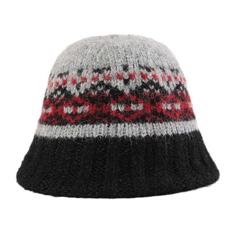 流行帽子｜費爾島風提花漁夫帽子女韓版百搭2025新款時尚盆帽顯臉小水桶帽男「C5835」25.11-3