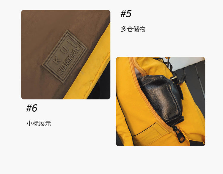 致青春 | 秋冬休閒雙肩包情侶款戶外旅行登山背包韓系輕便撞色手提背包「8245-130」25.08-4