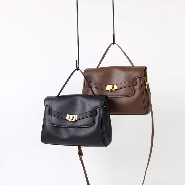 質感真皮｜2025新款通勤復古百搭單肩斜背包外出上班公文包女包時尚潮流單肩包「6191S」25.12-1