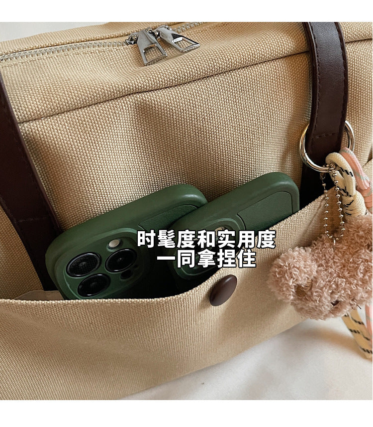 致青春｜大容量帆布包女2025新款復古洋氣單肩包上班通勤托特包「6673-125」25.10-4