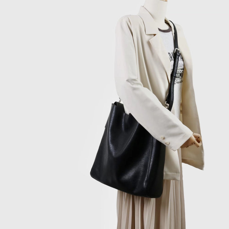 質感真皮｜2025新款高質感軟牛皮慵懶大容量通勤休閒斜挎包托特包時尚單肩腋下包「OS83316」25.10-4