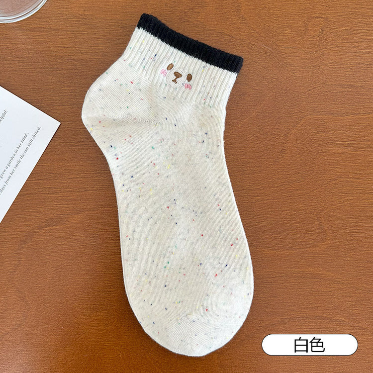 女襪｜襪子女士春夏季薄款吸汗透氣彈力短襪學院風ins潮流運動襪「YK25015」25.07-4