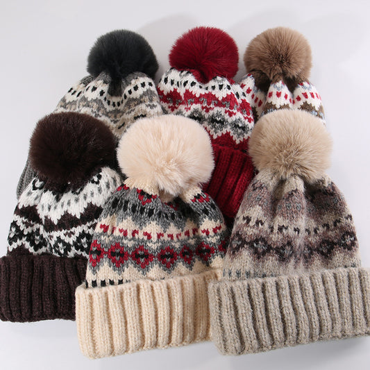 流行帽子｜費爾島帽子女秋冬加厚保暖護耳顯臉小毛線帽防寒針織包頭套頭冷帽「C5858」25.11-4