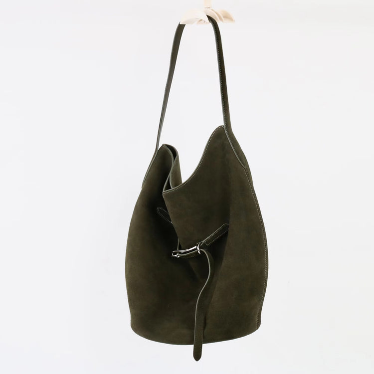 質感真皮｜2025新磨砂牛皮托特包hobo腋下包皮帶裝飾餃子水桶包百搭單肩包「6185S」25.11-2