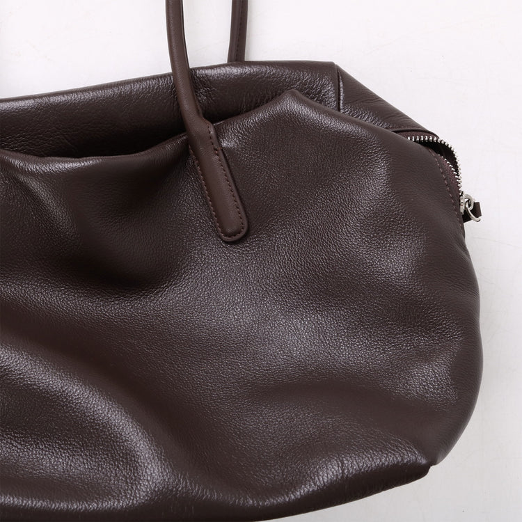 質感真皮｜2025新頭層牛皮大容量手提輕奢單肩包休閒通勤高級感腋下托特包「6166」25.11-2