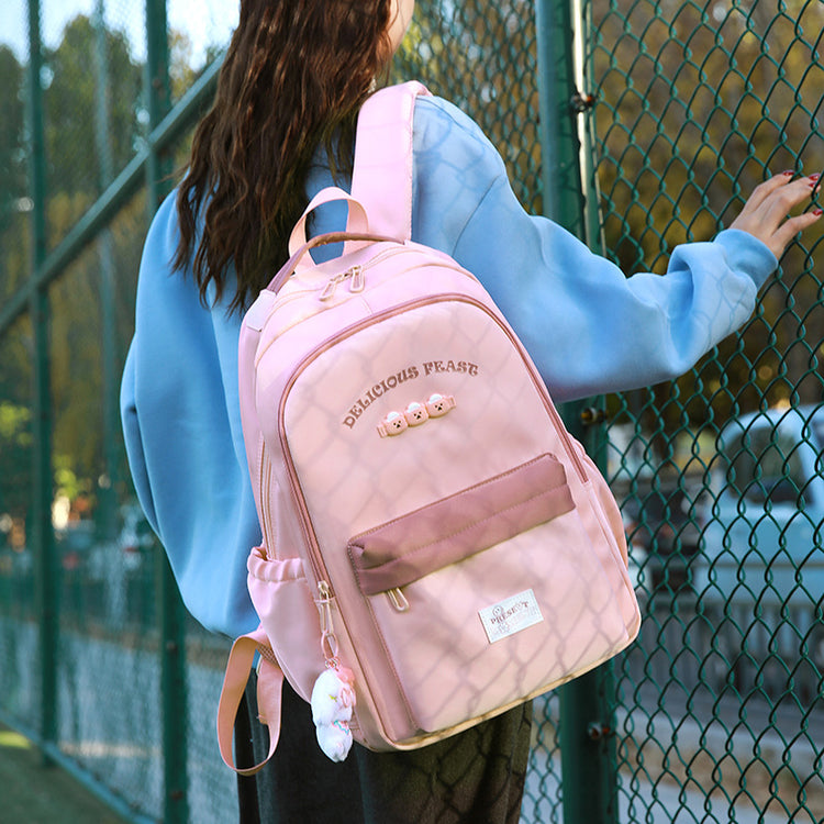 致青春｜新款學生書包女韓版國中女生高中生大容量雙肩包簡約大容量背包「1496-134」25.12-1