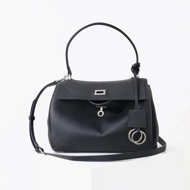 質感真皮｜2025新款togo牛皮B家同款鬆弛感大小號真皮鎖扣手提包單肩斜挎包「X5133 D5134」25.12-1