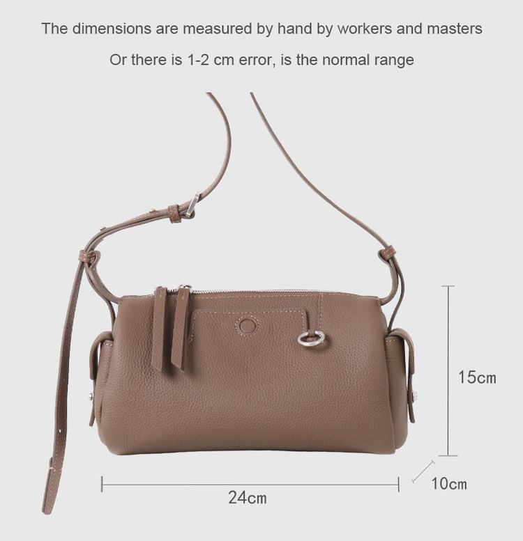 質感真皮｜2025新款輕奢小眾高級感頭層牛皮枕頭相機包輕便簡約通勤百搭單肩包「OS53107」25.11-3