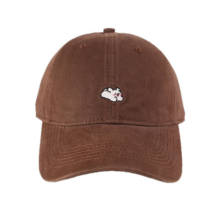 流行帽子｜卡通刺繡鴨舌帽子女2025新款大頭圍顯臉小棒球帽學生情侶遮陽帽男「C5882」25.12-1