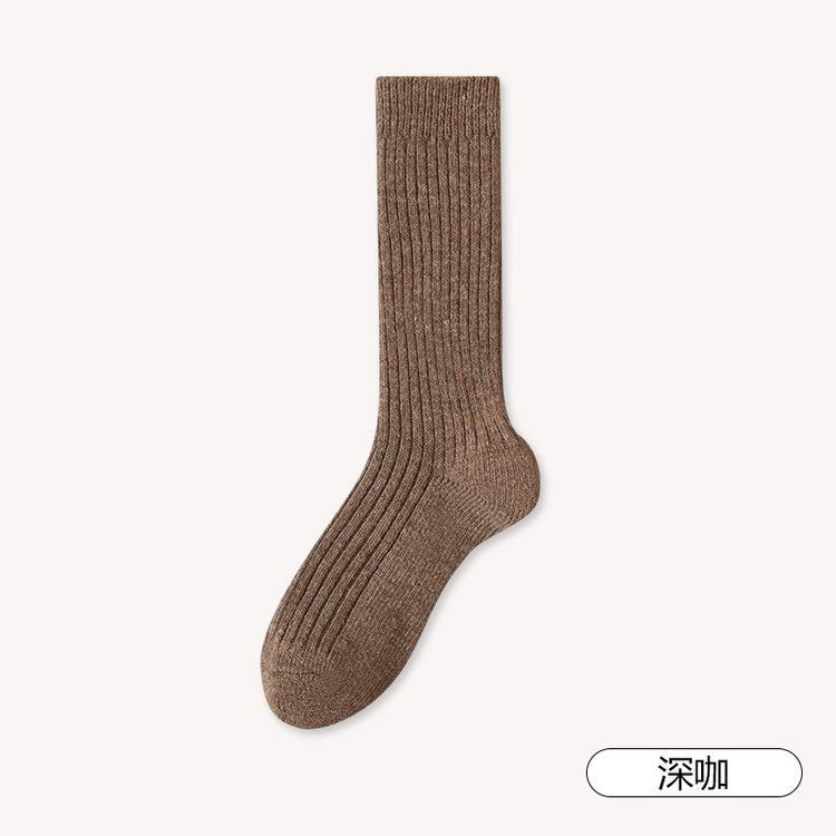 女襪｜美利奴羊毛襪秋冬加厚保暖彈力中筒襪吸汗透氣親膚舒適襪子「RY825113」25.10-3