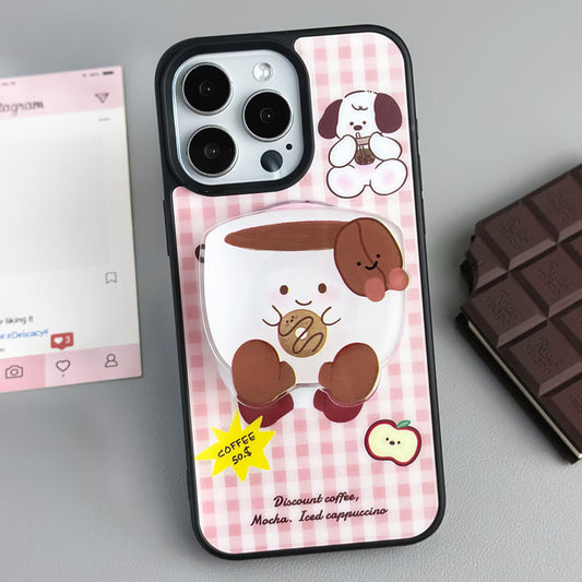 手機殼｜蘋果16手機殼iPhone15磁吸磨砂黑框殼14Promax磁吸支架適用12「LR1172」24.12-2