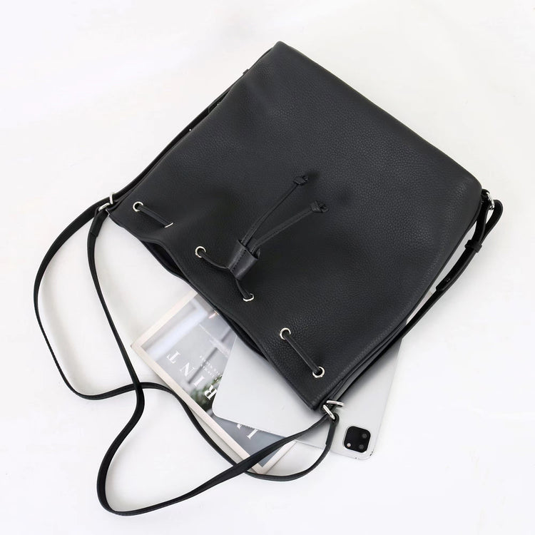 質感真皮｜2025新款時尚歐美氣質頭層牛皮雙肩水桶包百搭斜挎單肩斜挎高級感「7061」25.11-1