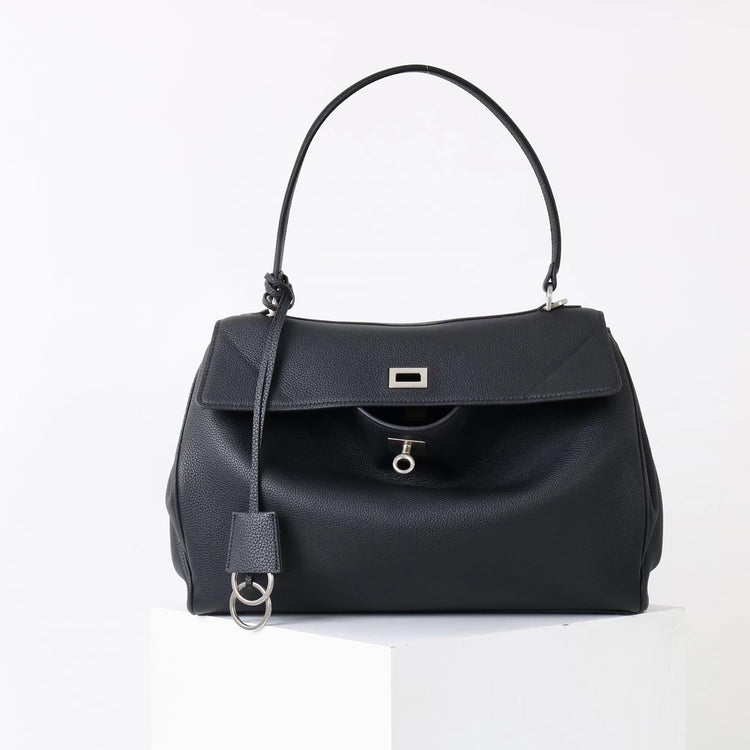 質感真皮｜2025新款togo牛皮B家同款鬆弛感大小號真皮鎖扣手提包單肩斜挎包「X5133 D5134」25.12-1