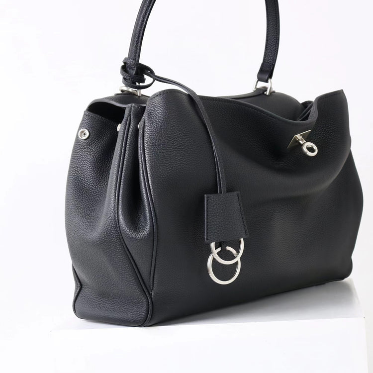 質感真皮｜2025新款togo牛皮B家同款鬆弛感大小號真皮鎖扣手提包單肩斜挎包「X5133 D5134」25.12-1