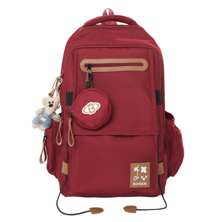 致青春｜簡約百搭學生書包女大容量休閒旅行雙肩包潮流設計感百搭雙肩背包「6017-142」25.12-2