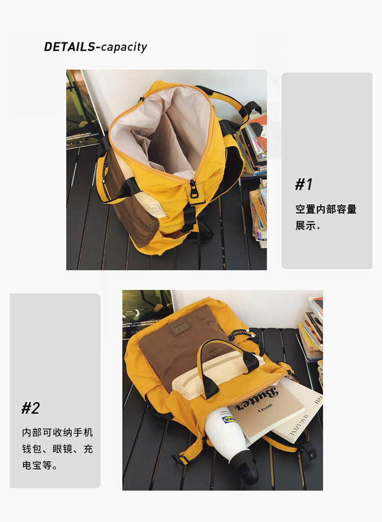 致青春 | 秋冬休閒雙肩包情侶款戶外旅行登山背包韓系輕便撞色手提背包「8245-130」25.08-4