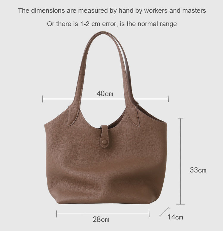 質感真皮｜2025新頭層牛皮大容量手提托特包包女式通勤女款輕奢小眾高級感「OS53018」25.11-4