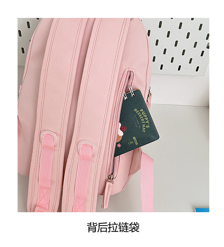 致青春 | 新款書包工裝風小眾刺繡小學生雙肩包學院大容量中學生背包「8012-128」25.07-2