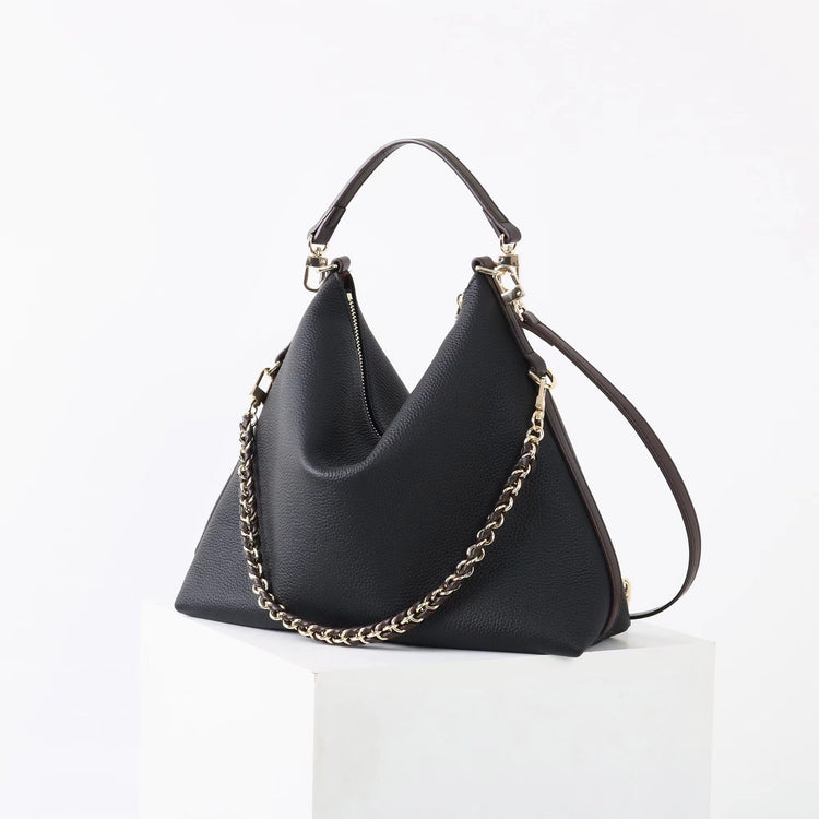 質感真皮｜2025新款潮流時尚百搭休閒頭層軟牛皮鏈條荔枝紋單肩包斜挎通勤托特包「6667」25.12-2