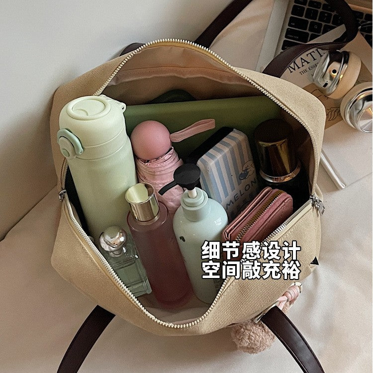 致青春｜大容量帆布包女2025新款復古洋氣單肩包上班通勤托特包「6673-125」25.10-4