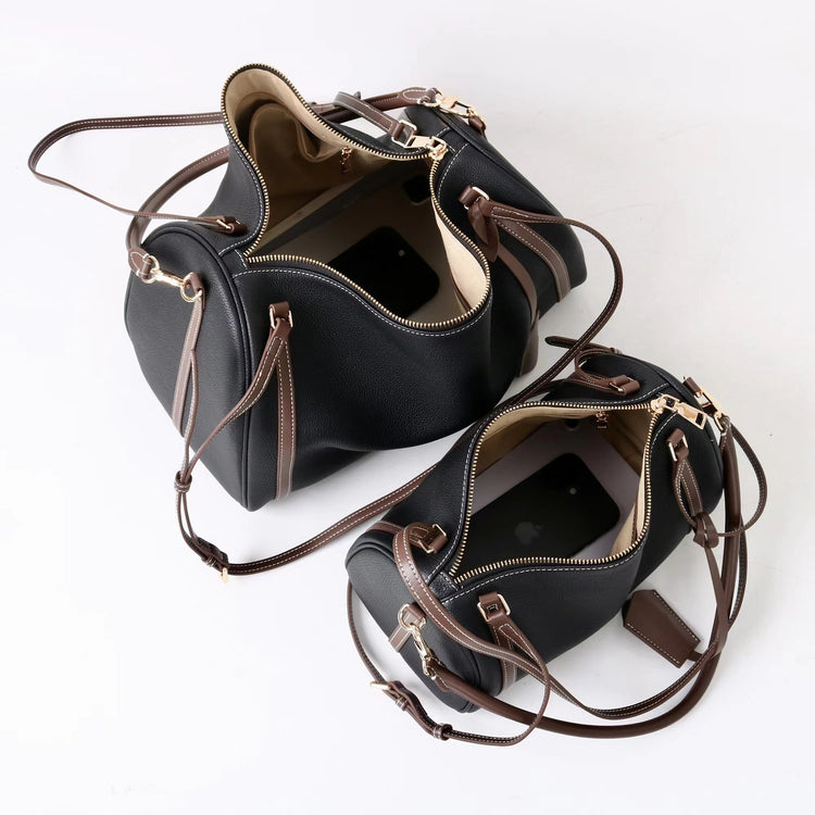 質感真皮｜2025新頭層牛皮保齡球腋下包托特包波士頓枕頭包手提單肩斜挎包「6189」25.11-4