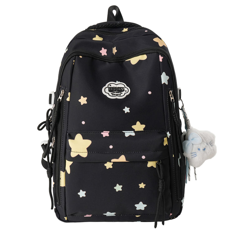 致青春｜日系ins高顏值雙肩包小清新甜美星星背包初高中生輕便大容量書包「2077-133」25.10-4