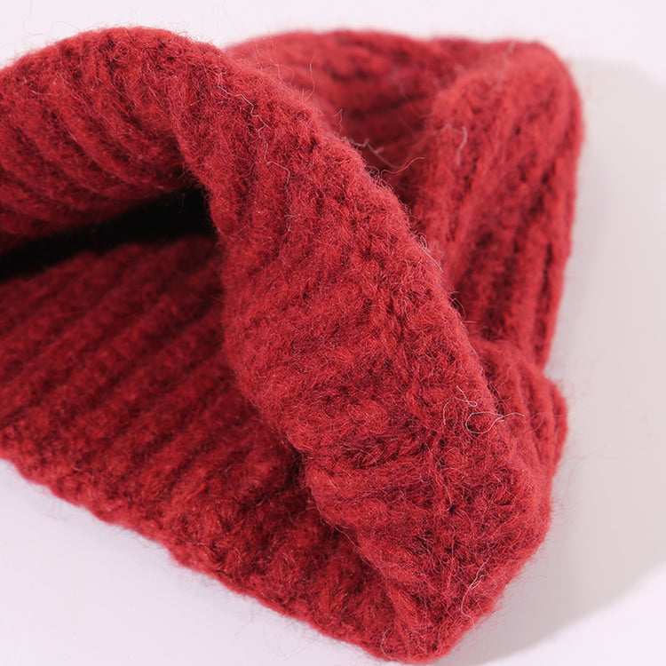 流行帽子｜大頭圍字母刺繡針織毛線帽子女冬季保暖防寒冷帽顯臉小瓜皮包頭帽「C5749」25.10-4