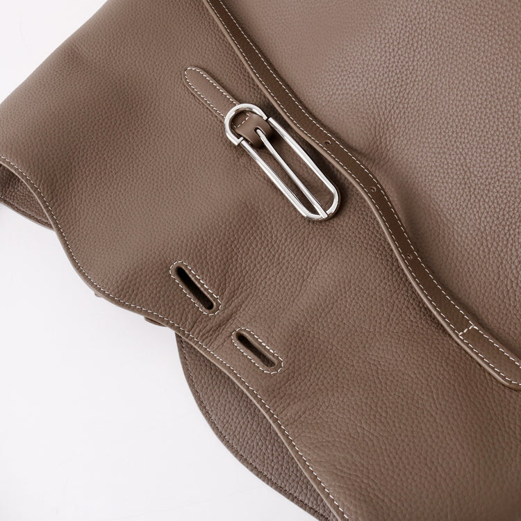 質感真皮｜2025新頭層牛皮托特包hobo腋下包皮帶裝飾餃子水桶包百搭單肩包「6185」25.11-2