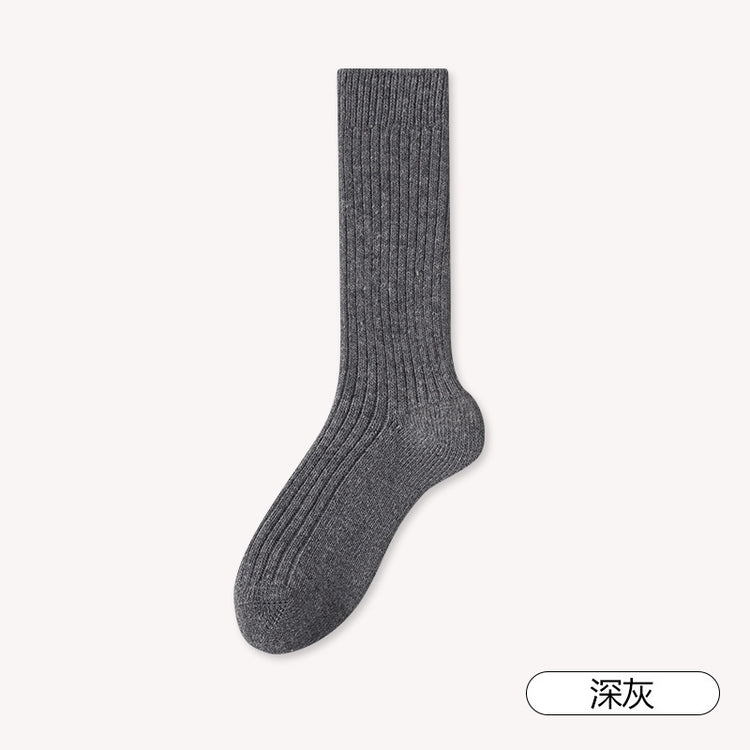女襪｜美利奴羊毛襪秋冬加厚保暖彈力中筒襪吸汗透氣親膚舒適襪子「RY825113」25.10-3