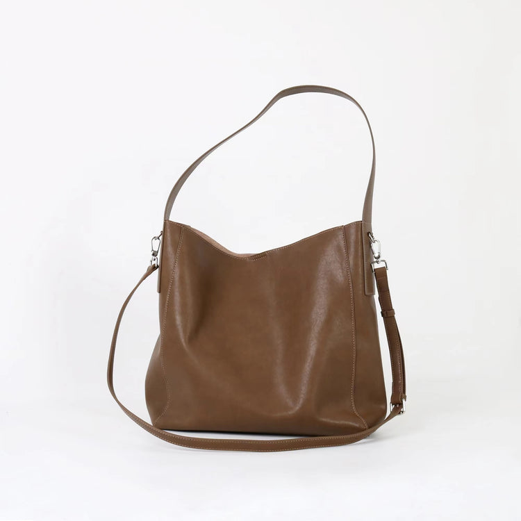 質感真皮｜2025新款高質感軟牛皮慵懶大容量通勤休閒斜挎包托特包時尚單肩腋下包「OS83316」25.10-4