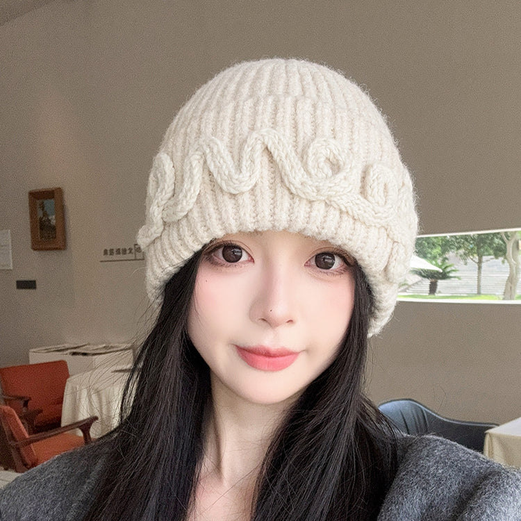 流行帽子 |秋冬新款大頭圍顯臉小帽子女美式復古毛線帽刺繡保暖針織帽男冷帽「C5568」25.09-2