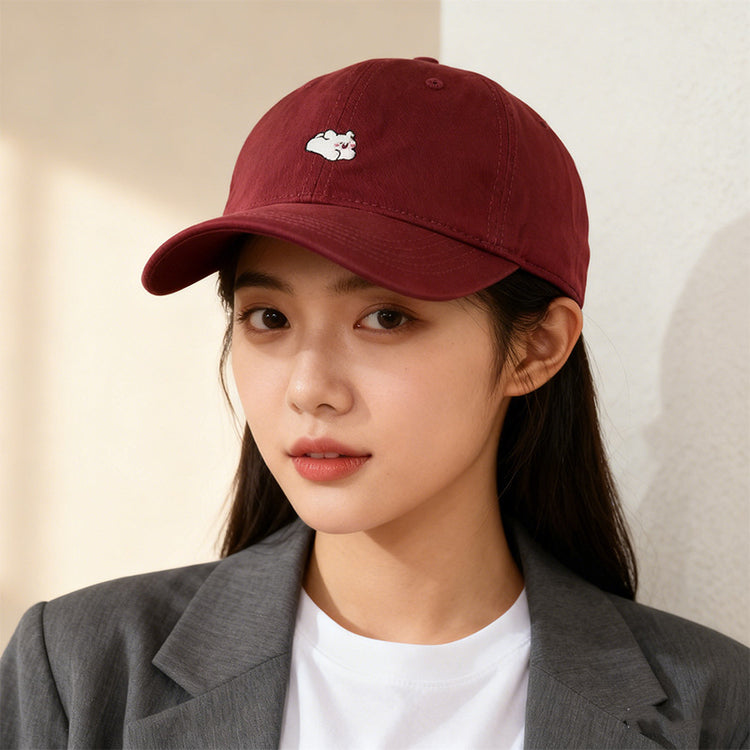 流行帽子｜卡通刺繡鴨舌帽子女2025新款大頭圍顯臉小棒球帽學生情侶遮陽帽男「C5882」25.12-1