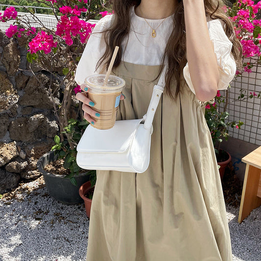 日韓流行 | 韓國夏季新款簡約單肩腋下包ins百搭潮女包onnuk同款芥末黃斜跨包「8377」25.07-2