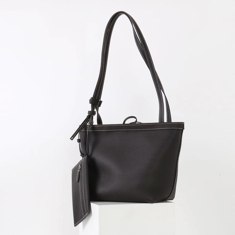 質感真皮｜2025新款牛皮復古時尚單肩手提包百搭高級感托特包子母包通勤極簡包「8271」25.11-2