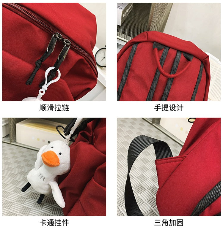 致青春｜森系新款純色大容量男女初高中大學生電腦旅行雙肩背包「9023-130」25.09-4