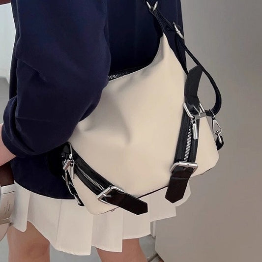 日韓流行 | 學院風雙肩包包女2024新款潮時尚韓國托特包學生上課大容量背包「9409#」24.06-2