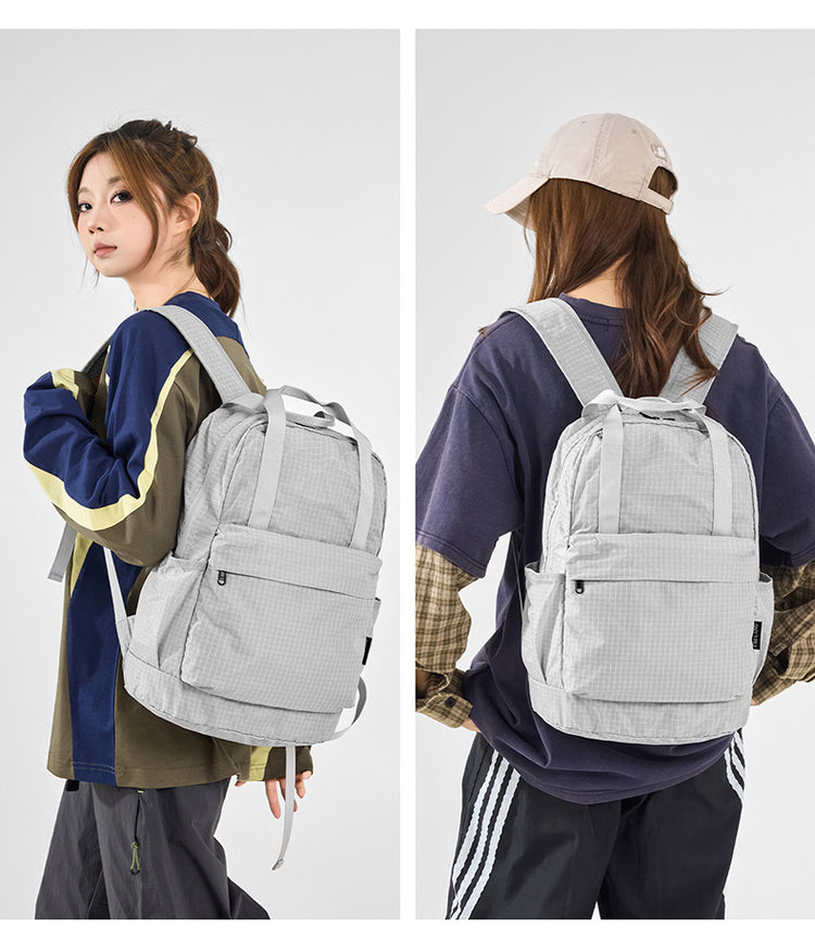 致青春｜新品雙肩背包男百搭休閒可折疊大容量背包戶外通勤背包旅行包「9769-123」25.10-1