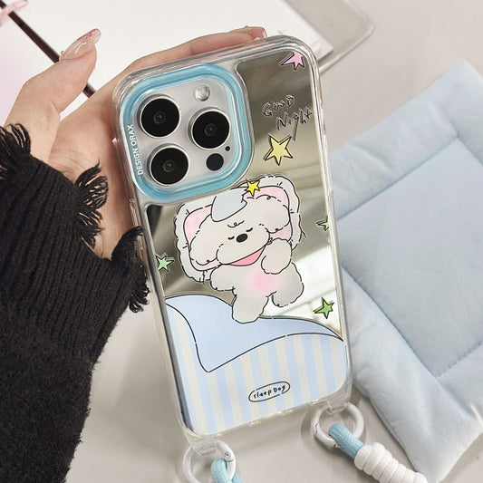 手機殼｜蘋果16手機殼15pro適用14掛繩鏡面iPhone代發12女款13promax「5LR1267」25.03-4