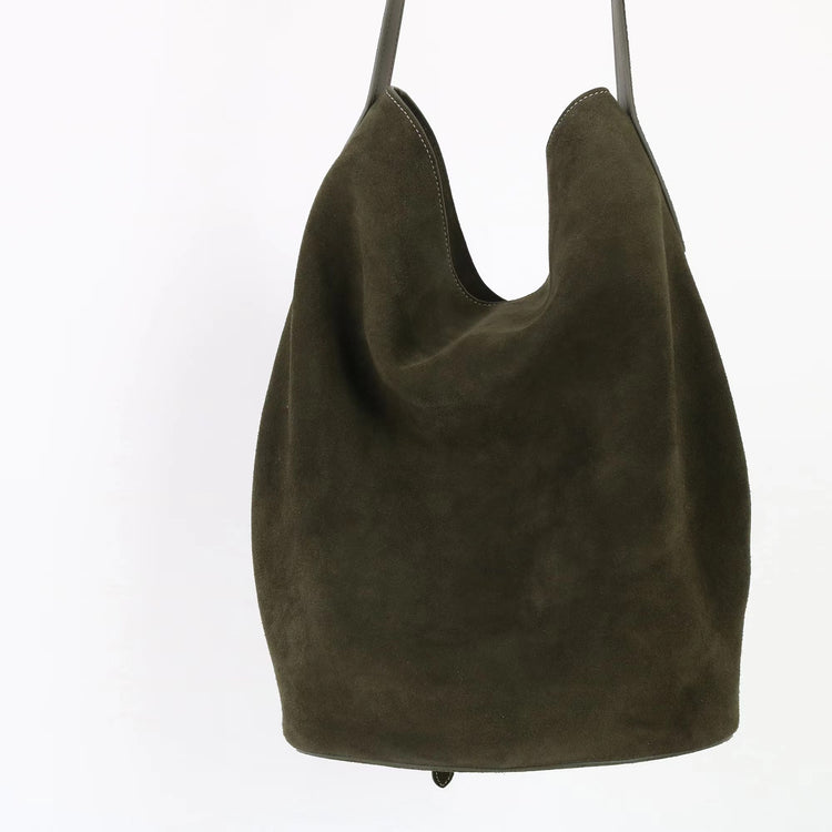 質感真皮｜2025新磨砂牛皮托特包hobo腋下包皮帶裝飾餃子水桶包百搭單肩包「6185S」25.11-2