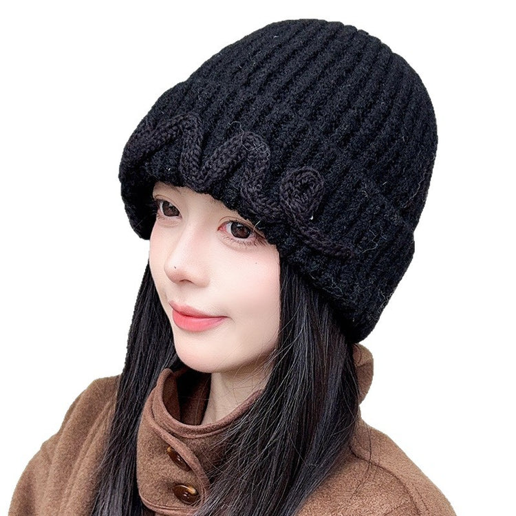 流行帽子 |秋冬新款大頭圍顯臉小帽子女美式復古毛線帽刺繡保暖針織帽男冷帽「C5568」25.09-2