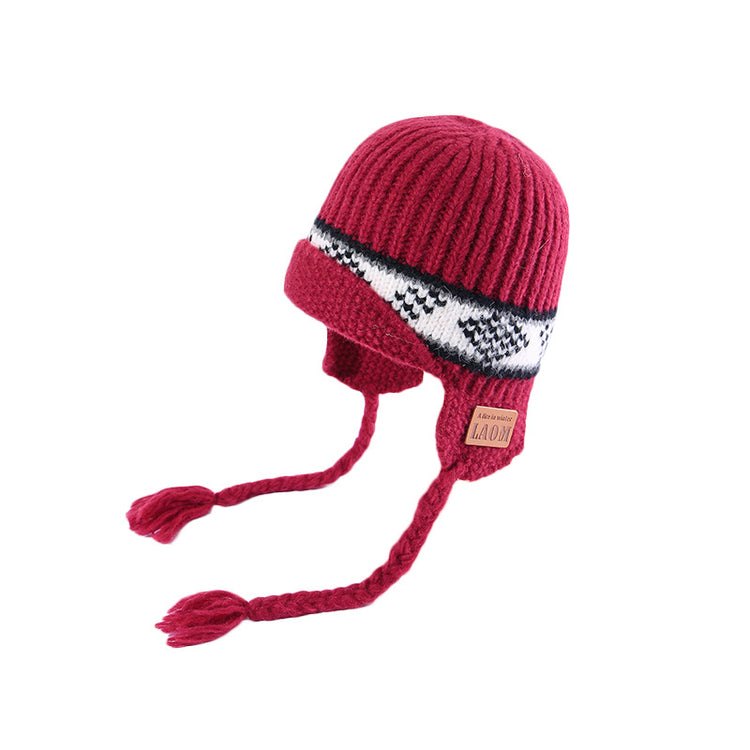 流行帽子｜費爾島風毛線帽子女冬季加厚保暖針織帽護耳防寒顯臉小飛行「C5739」25.10-4