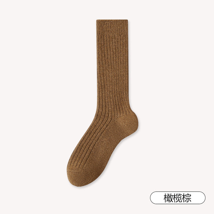女襪｜美利奴羊毛襪秋冬加厚保暖彈力中筒襪吸汗透氣親膚舒適襪子「RY825113」25.10-3