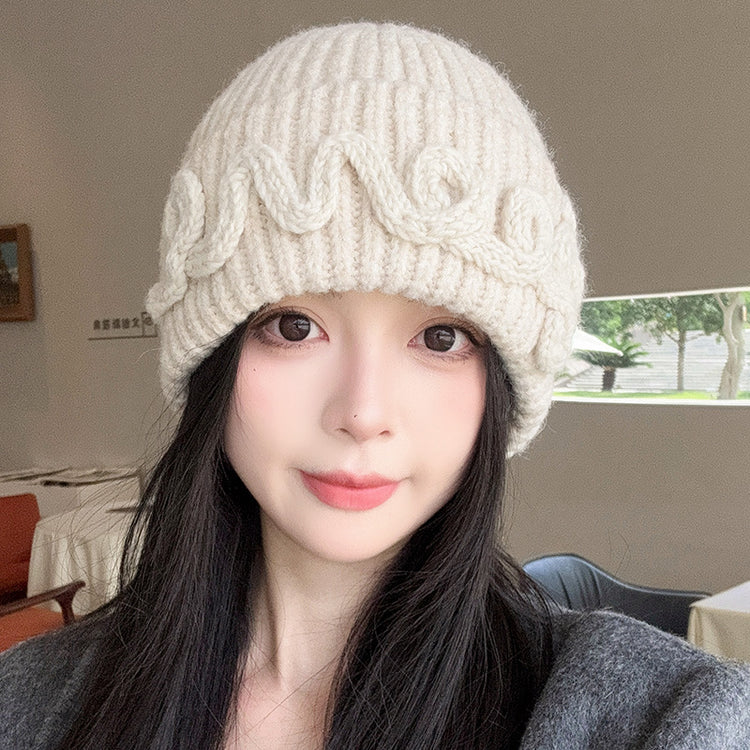 流行帽子 |秋冬新款大頭圍顯臉小帽子女美式復古毛線帽刺繡保暖針織帽男冷帽「C5568」25.09-2